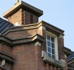 Detail hoogste verdieping met dak.
<br/>
Gert-Jan Lobbes, 2015